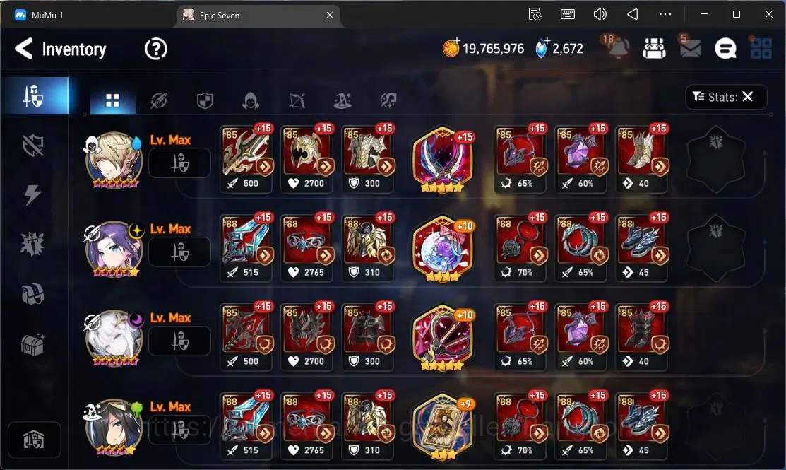 Epic Seven Accounts Global Unverif |9 ML(E Ilynav,Salome,F Cecillia,SP image 17