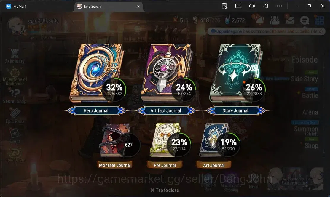 Epic Seven Accounts Global Unverif |9 ML(E Ilynav,Salome,F Cecillia,SP image 3