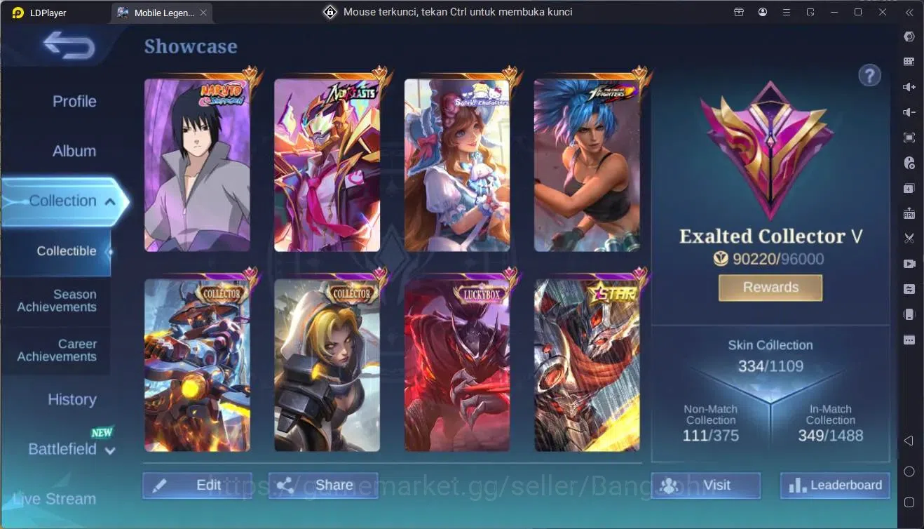 Mobile Legends: Bang Bang Accounts Global|Hero 132|Skin 334|Exalted|Naruto Suyou|NEO image 19