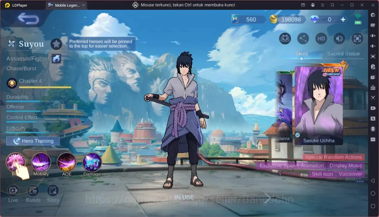 Mobile Legends: Bang Bang Accounts Global|Hero 132|Skin 334|Exalted|Naruto Suyou|NEO  image 9
