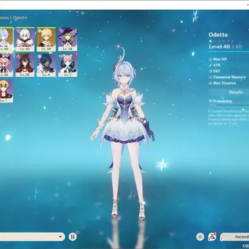 Genshin Impact Accounts Starter ASIA Starter|AR 25|1limit(Odette)|MC Male|Low Explore|Check SS|TakeMail(GI1268Z)