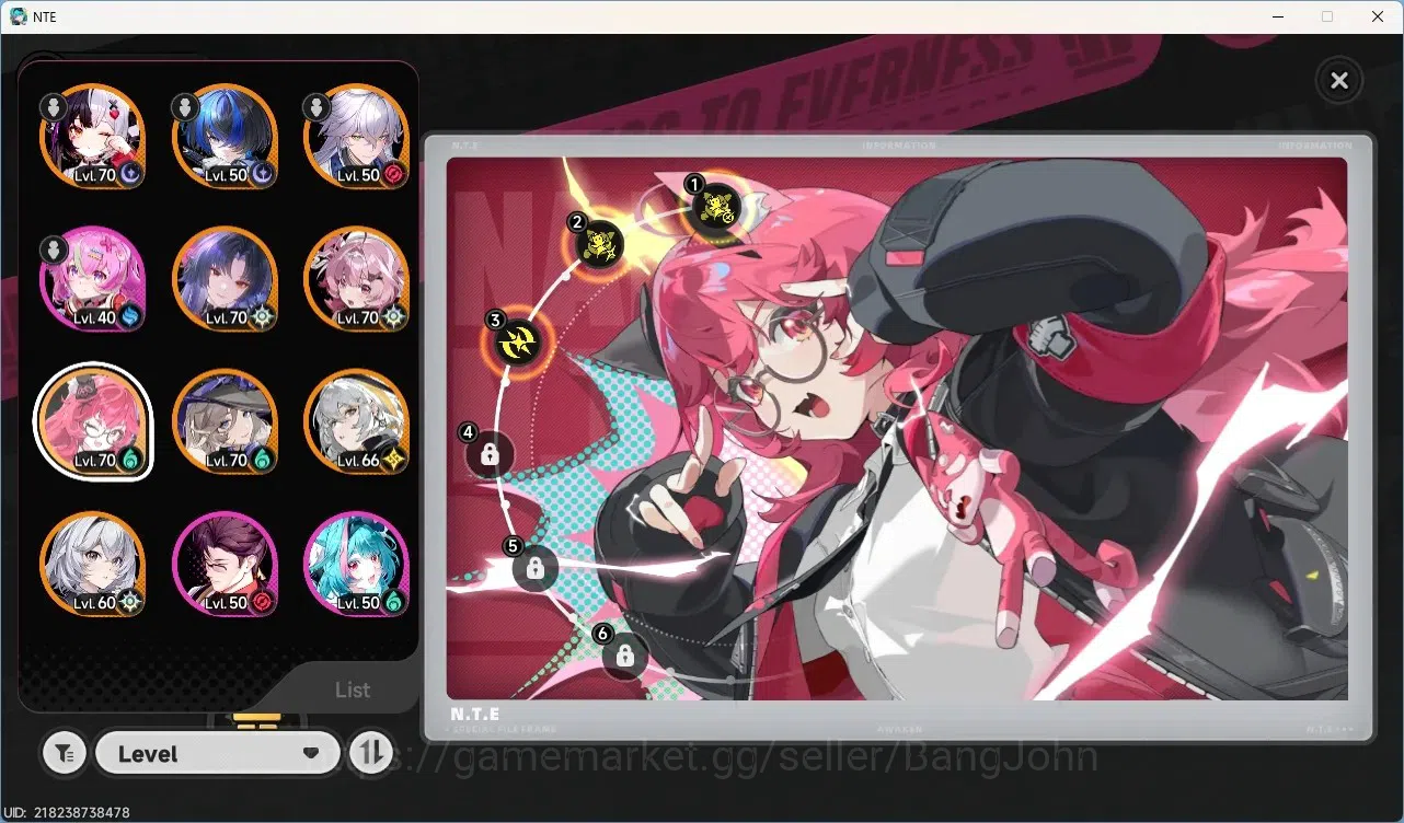 Neverness to Everness Accounts SEA | Lv 47 | 5 S-Class|3 Limited [Nanally A3,Hotori A1+Skin,Lacrimosa]+ 6 A-Class | Selector 15