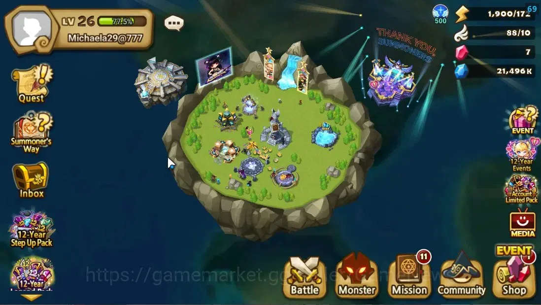 Summoners War: Sky Arena Accounts Starter ASIA|Lv 26|Ready Gacha|99 12 YSC + 160 11 YSC + 3 LAAS + 5 LS + 4 LDS + 118 MS |1 1