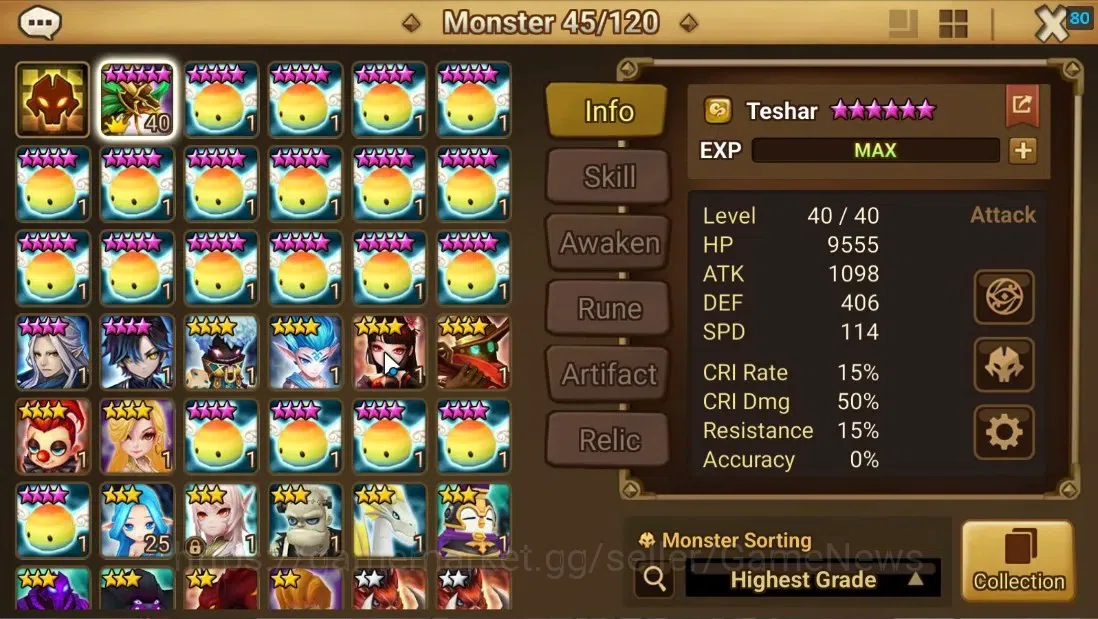 Summoners War: Sky Arena Accounts Starter ASIA|Lv 26|Ready Gacha|99 12 YSC + 160 11 YSC + 3 LAAS + 5 LS + 4 LDS + 118 MS |1 8