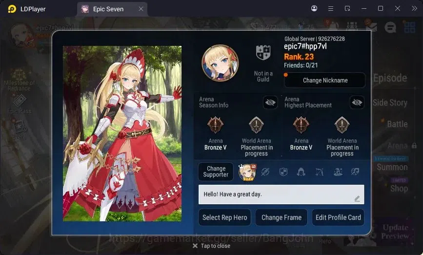 Epic Seven Accounts Starter Global Unverif | 3ML | Vildred | Veronika | Angelica | Captain Krau | Armin | Stigma 1,4K 1