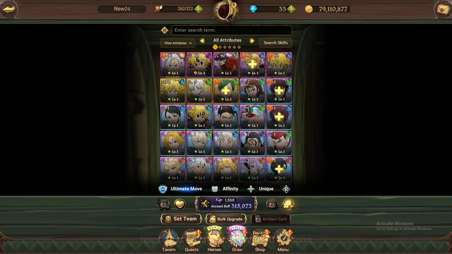 The Seven Deadly Sins: Grand Cross Accounts Global | 315K CC |4 UR|[UR Nemesis 4/6,DK Meliodas image 5