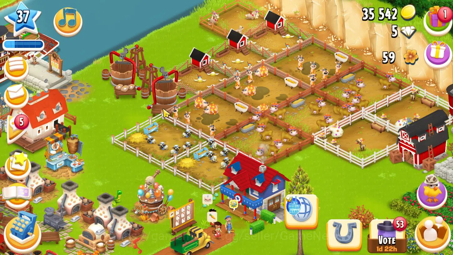 Hay Day Accounts Level 37 | Barn Storage 1950 + Silo Storage 375 |  image 2