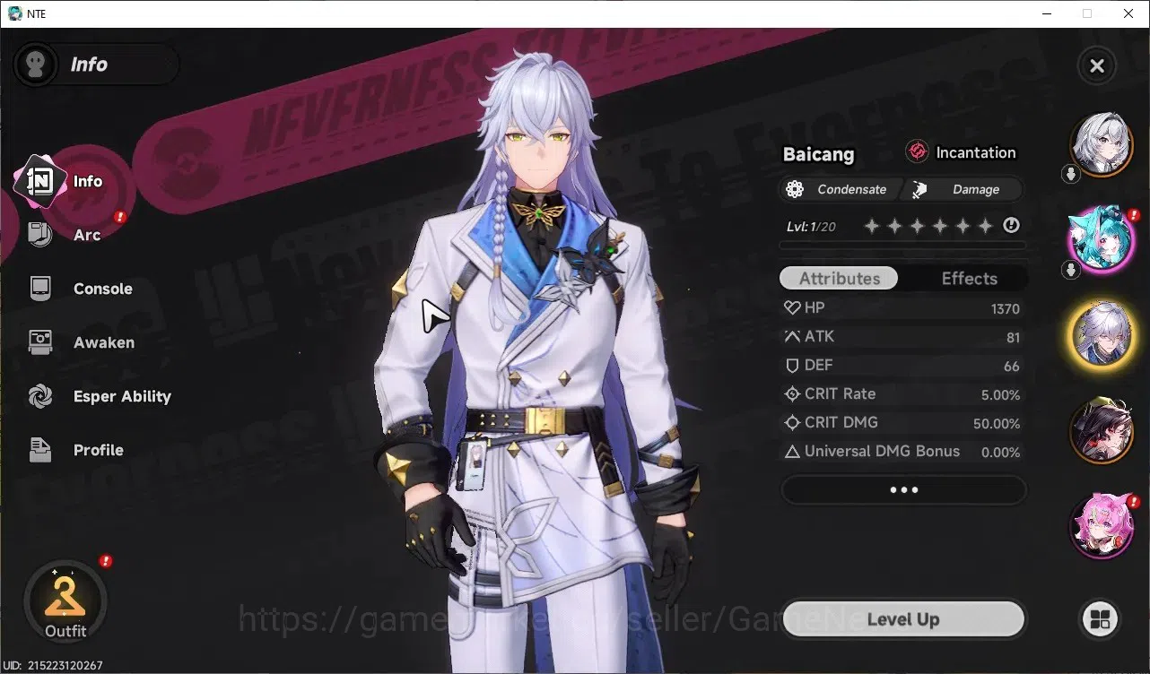 Neverness to Everness Accounts GLOBAL NA|HL 3|2 SSR| Hotori + Signature, Baicang image 3