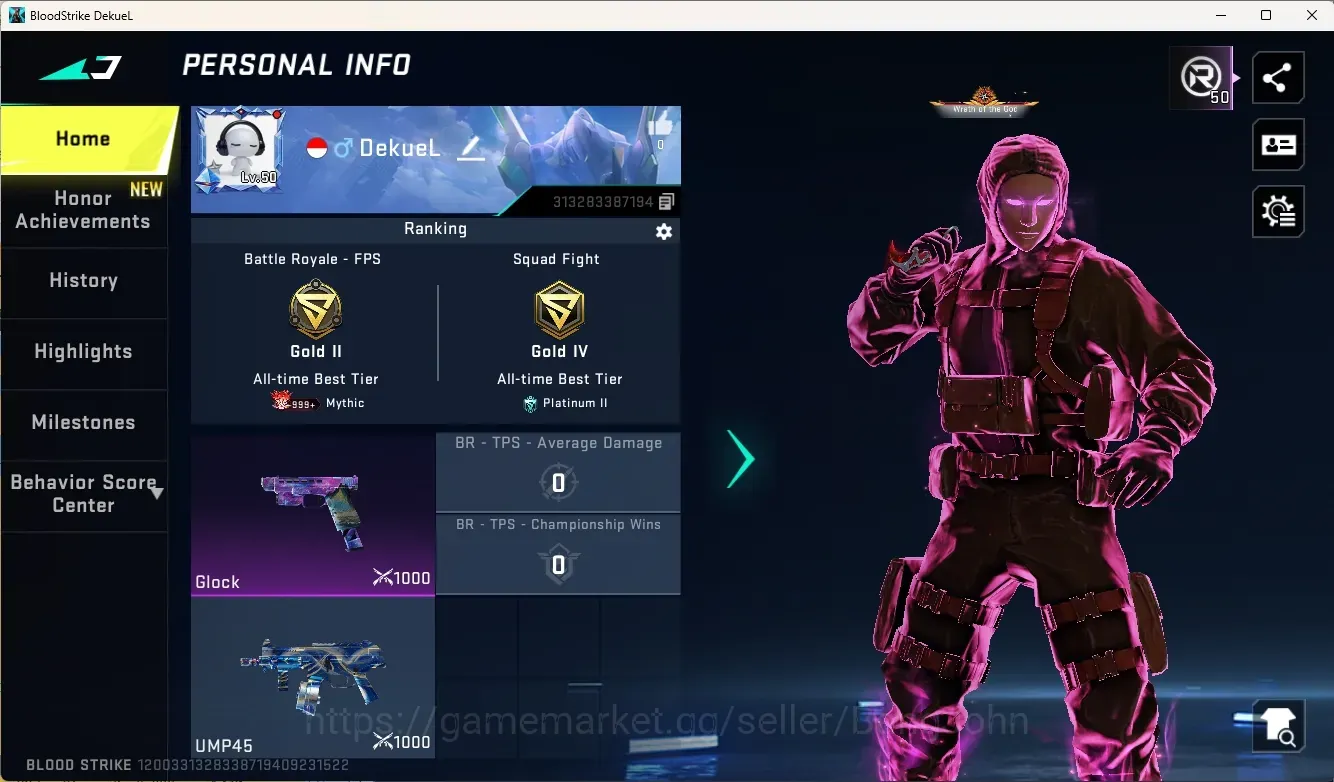 Blood Strike Accounts High-End ASIA|2 Ultra Melee:Kukri-Nexora&TalonKnife-Scythe|3 Collab Gun|3 Limited Gun|6 Ultra 1
