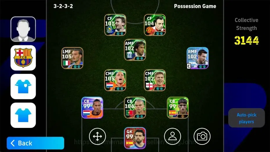 eFootball Accounts Legends & Iconic Players Mobile|PW 3144|Gianluca Zambrotta Epic,Pepe Epic,Wesley Sneljder Epic,Steven 1