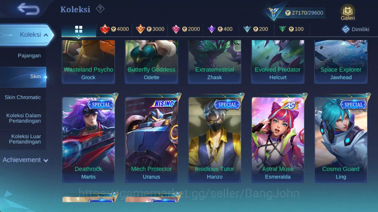 Mobile Legends: Bang Bang Accounts HERO 91 |skin 124 cc natalia, saber saber, saber L image 10