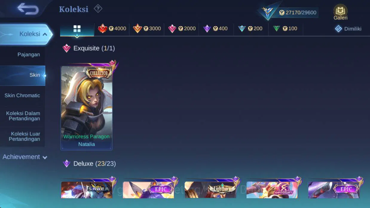 Mobile Legends: Bang Bang Accounts HERO 91 |skin 124 cc natalia, saber saber, saber L image 3