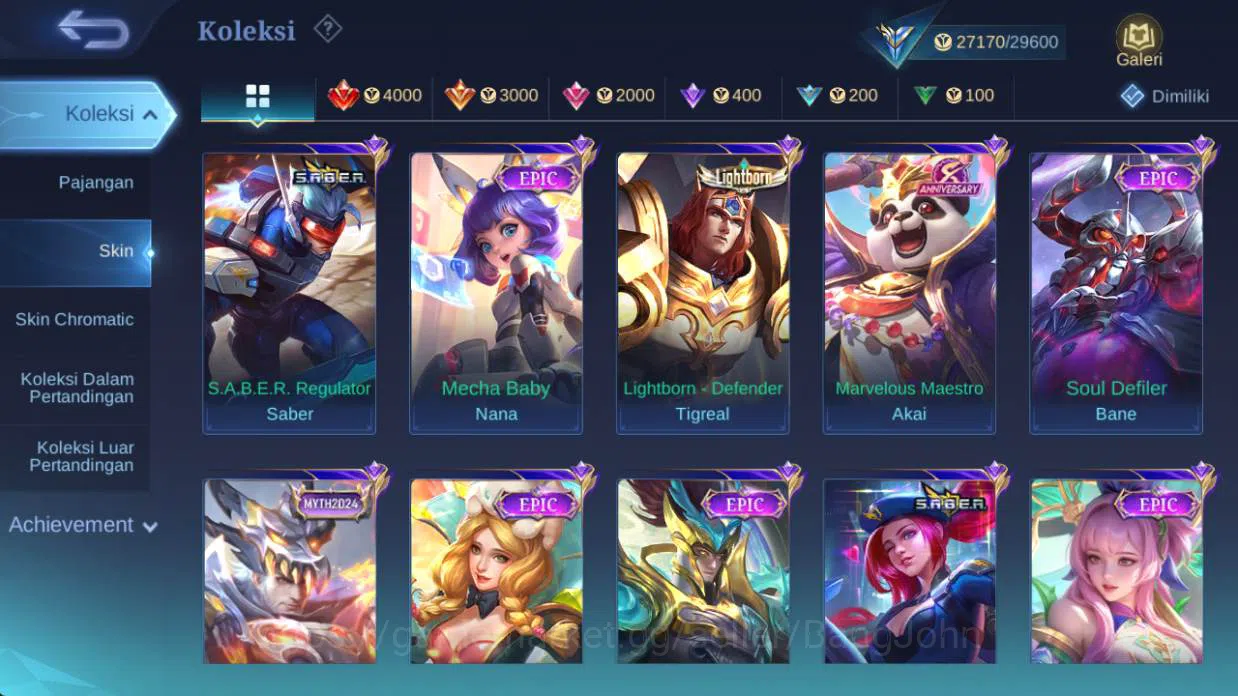 Mobile Legends: Bang Bang Accounts HERO 91 |skin 124 cc natalia, saber saber, saber L image 4