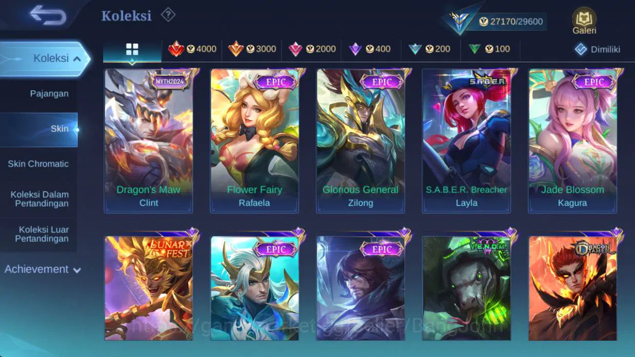 Mobile Legends: Bang Bang Accounts HERO 91 |skin 124 cc natalia, saber saber, saber L image 5
