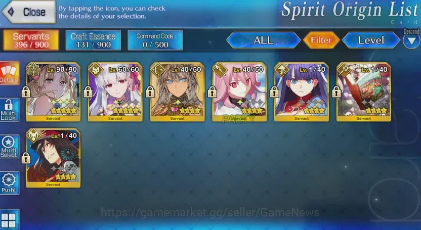 Fate-Grand Order Accounts NA Fresh Starter Lv 9 Orleans|2 limited ssr|Space Ereshkigal, Kama, Zenobia, Valkyrie|Log 6