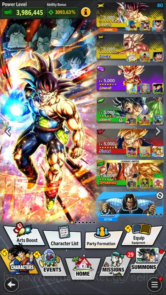 Dragon Ball Legends Accounts 37M TotalPwr|LV156|2UL+3LR+16LL|2SS Goku|Broly:Fur image 2
