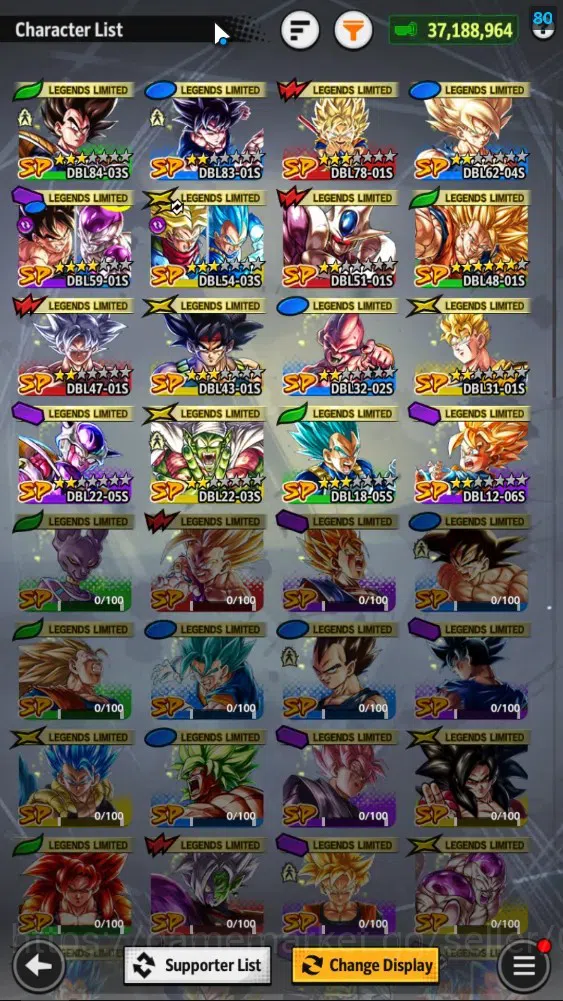 Dragon Ball Legends Accounts 37M TotalPwr|LV156|2UL+3LR+16LL|2SS Goku|Broly:Fur image 5