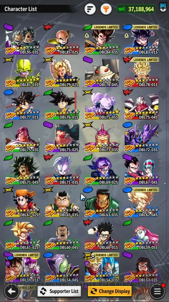 Dragon Ball Legends Accounts 37M TotalPwr|LV156|2UL+3LR+16LL|2SS Goku|Broly:Fur image 6