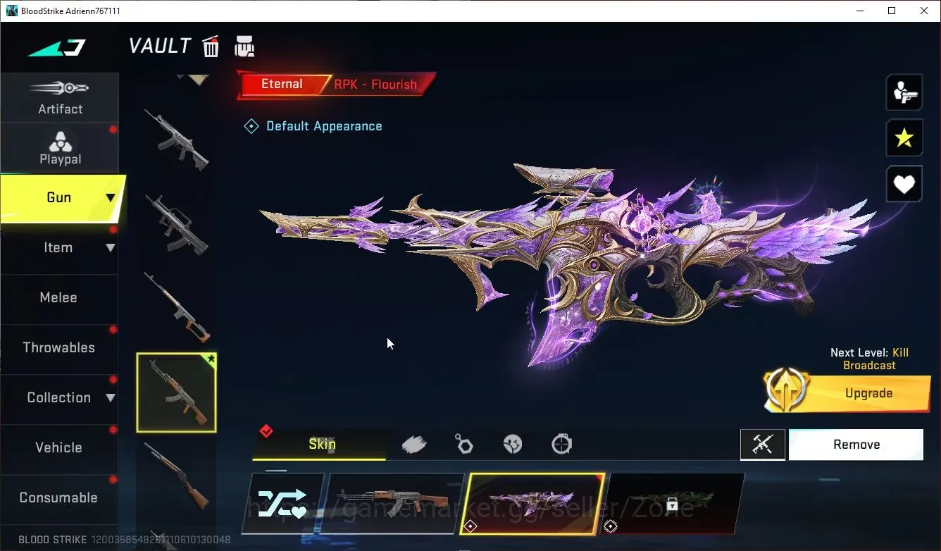 Blood Strike Accounts Others ASIA|1 ETERNAL: RPK-Flourish |1 Legendary Gun|1 Legendary Striker|Bronze IV|LogNetEase(BS1344Z) 1
