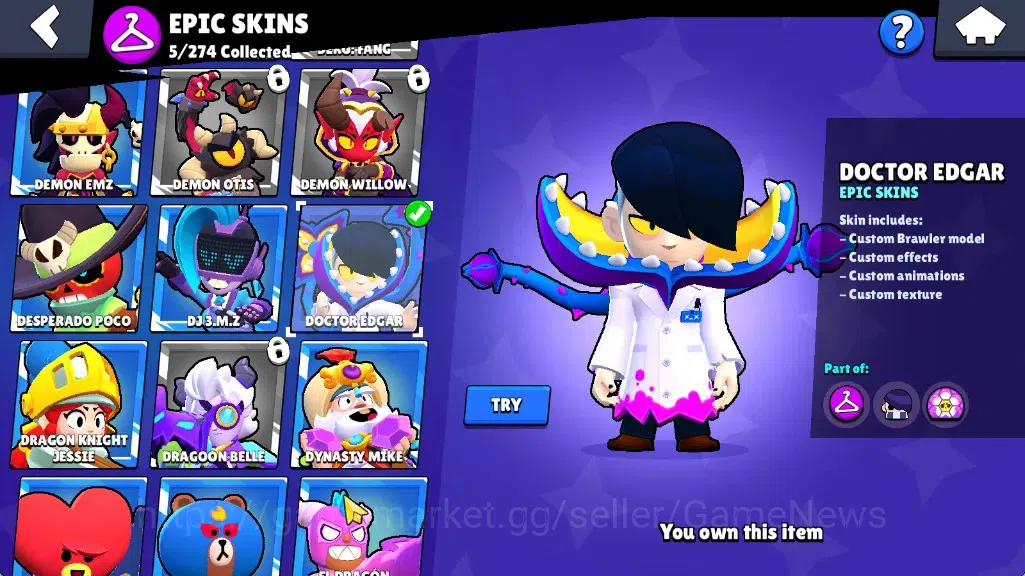 Brawl Stars Accounts 4480 Trophy|36 Brawlers 3 Max|Edgar Full Buffies|1 image 16