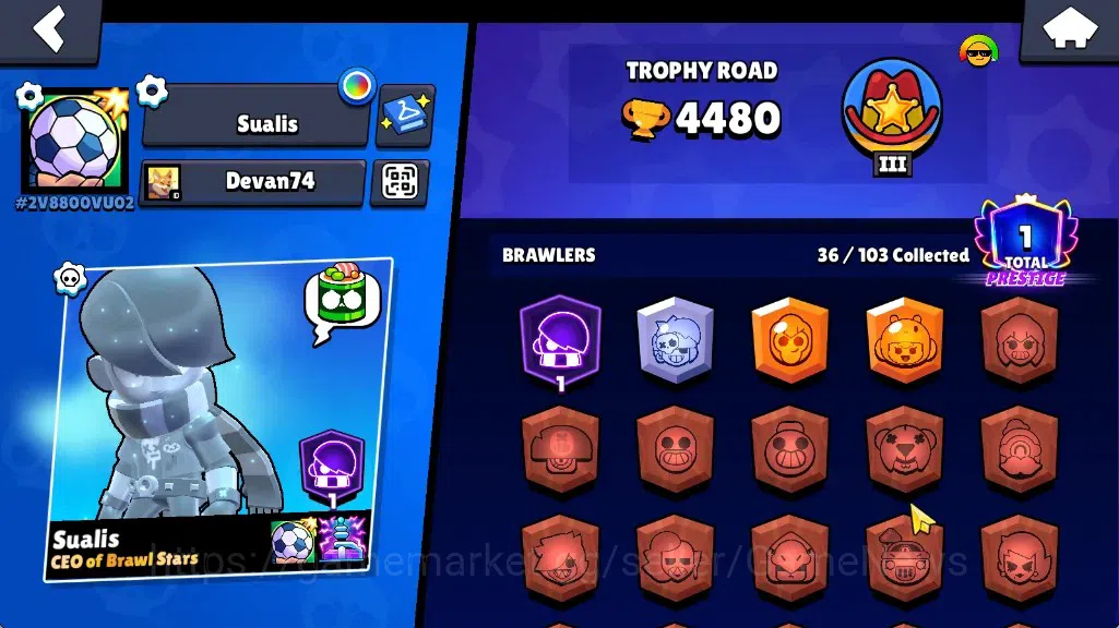Brawl Stars Accounts 4480 Trophy|36 Brawlers 3 Max|Edgar Full Buffies|1 image 2