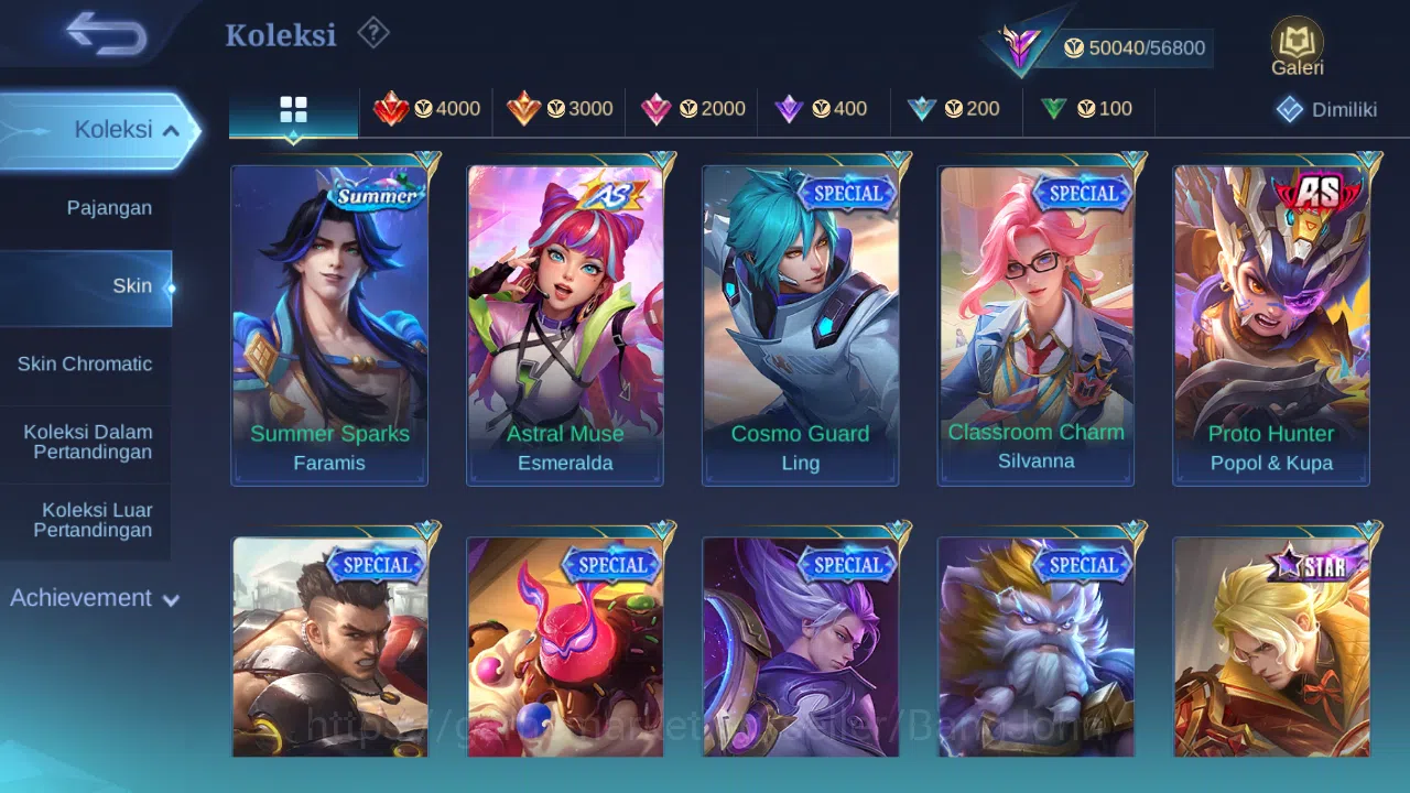Mobile Legends: Bang Bang Accounts Hero 92 Skin 200 | KOF Dyrroth, Karina | CC Nata | image 11