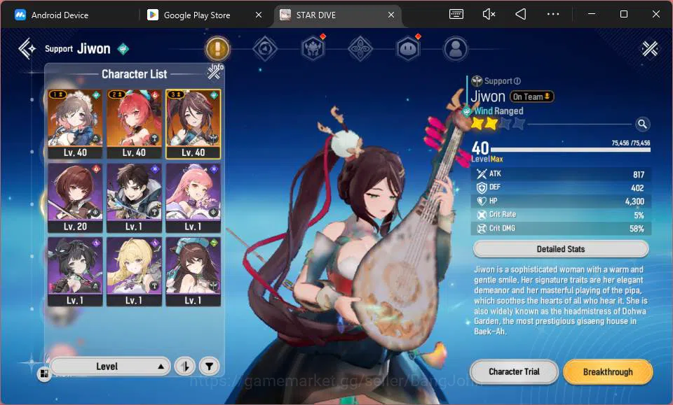 Mongil:Star Dive Accounts Global | Lv 42 Mid Game | 5 SSR (Esther+A1, Flare+ image 15