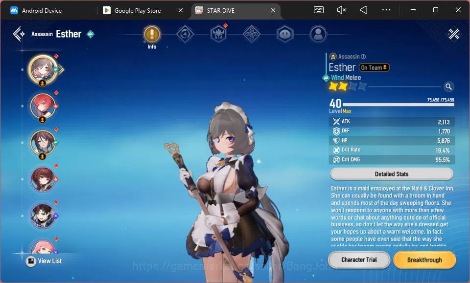 Mongil:Star Dive Accounts Global | Lv 42 Mid Game | 5 SSR (Esther+A1, Flare+ image 18