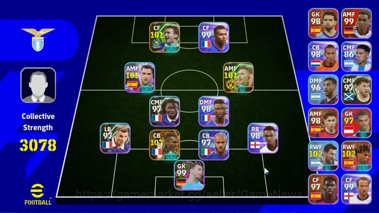 eFootball Accounts Legends & Iconic Players Android|CS 3078|Big Time Marcel Desailly 3 Jul'98|2 Epic Marco Reus,Andriy 1