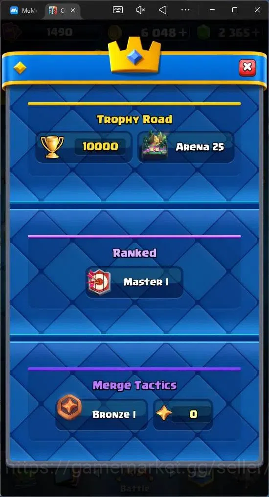 Clash Royale Accounts Mobile |KTL 14|Trophy 10000|Card 121|1 Max |2 LV15 image 4
