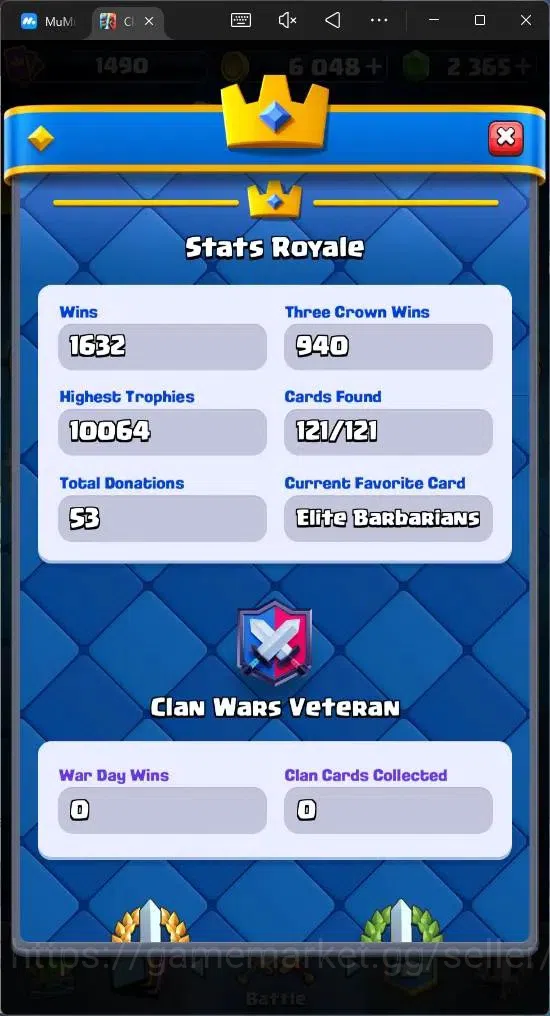 Clash Royale Accounts Mobile |KTL 14|Trophy 10000|Card 121|1 Max |2 LV15 image 5