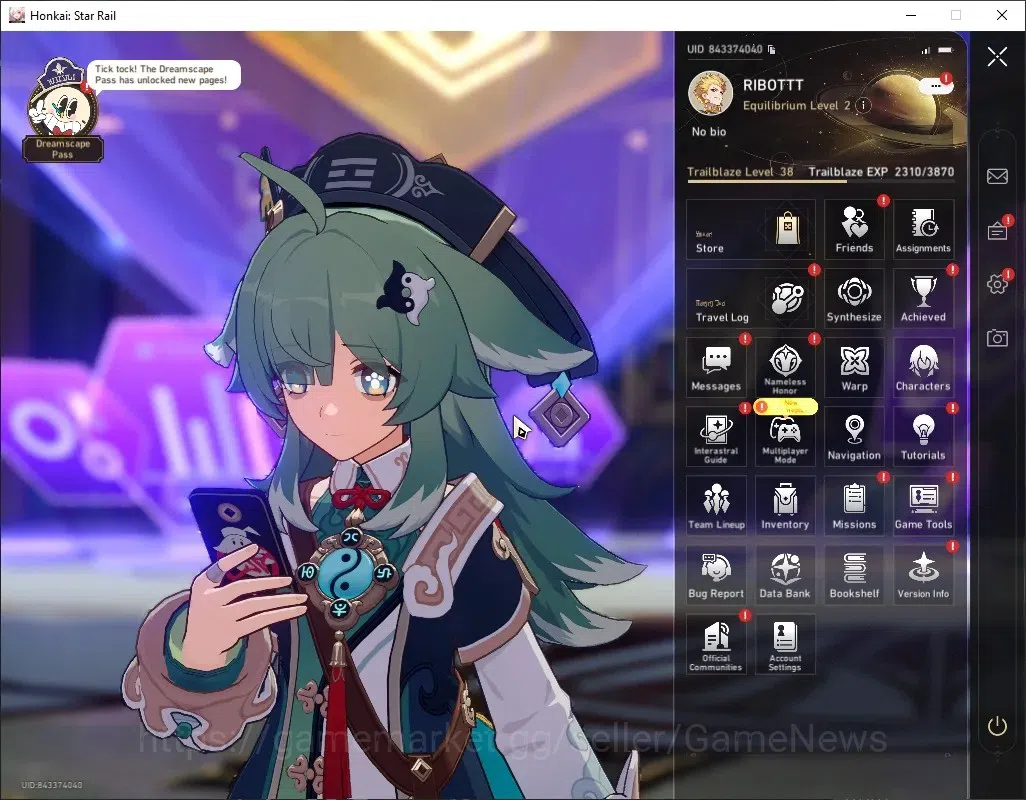 Honkai Star Rail Accounts Others Asia|TL 38|3 Limited|(Saber)+Sign Gilgamesh,Huohuo + 1 Standard (Clara)|900 1