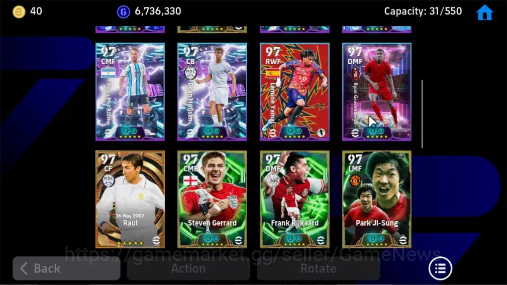 eFootball Accounts Legends & Iconic Players Android|Big Time(Raul)|15Epic,Oliver Kahn,Phillip Lahm,Xabi Alonso,Steven 7