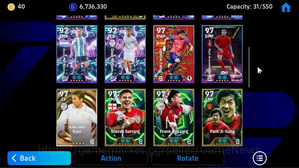 eFootball Accounts Legends & Iconic Players Android|Big Time(Raul)|15Epic,Oliver Kahn,Phillip Lahm,Xabi Alonso,Steven 8