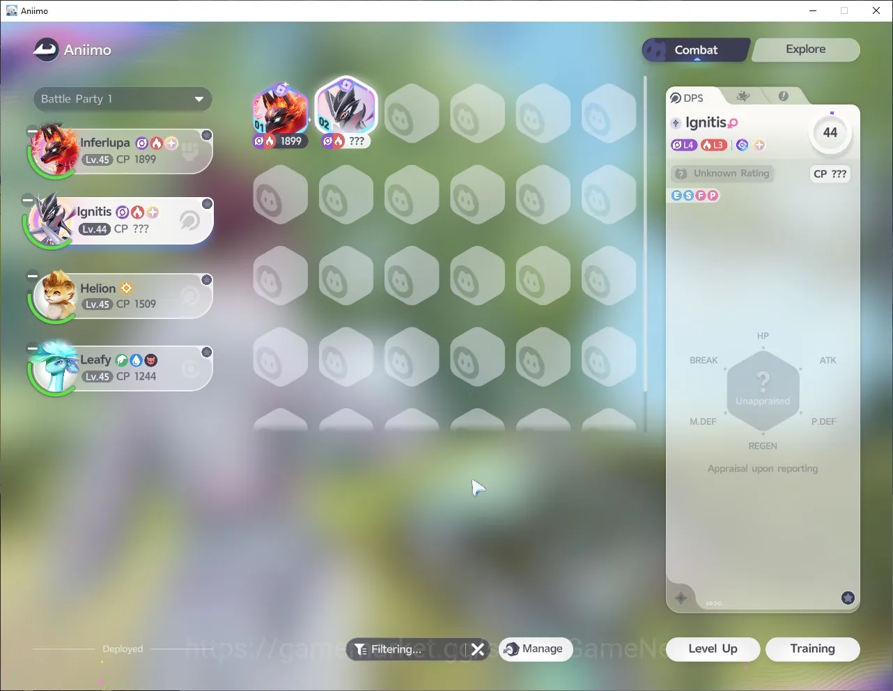 Aniimo Accounts Mid Game EU|Lv 41|2 Prismana + 1 Selector (Inferlupa SP1 & Ignitis SP8)|2 Sparkling,1 Umbral|Aniilog Lv 1