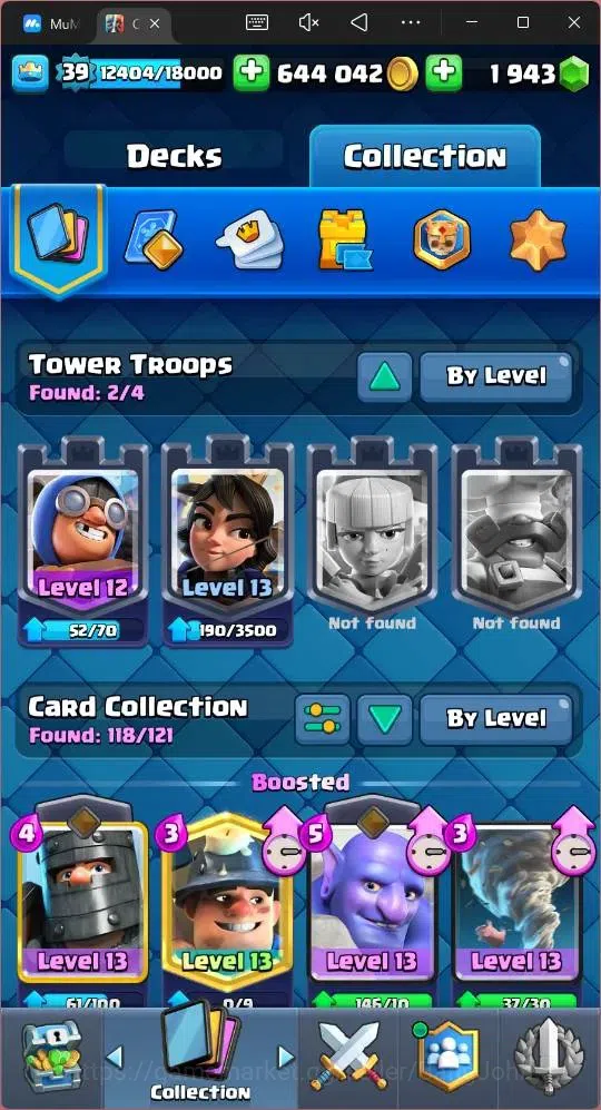 Clash Royale Accounts Midgame Lv 39|Trophy 9528|KTL 13|Card 118|1 Hero|2 EVO |5 Champ|Lvl 15 (1)|Lvl 14 (3)|GEMS 1943 1