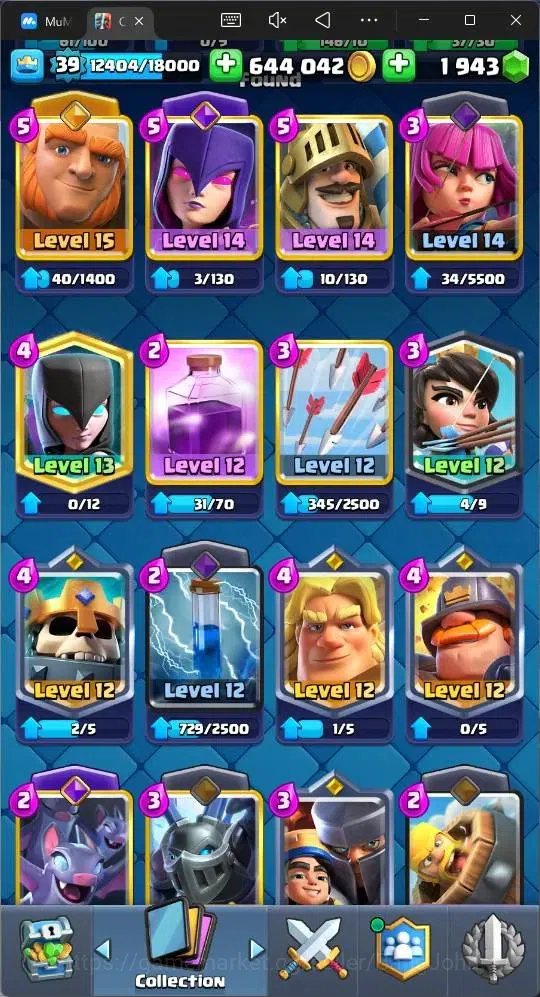 Clash Royale Accounts Midgame Lv 39|Trophy 9528|KTL 13|Card 118|1 Hero|2 EVO |5 Champ|Lvl 15 (1)|Lvl 14 (3)|GEMS 1943 11