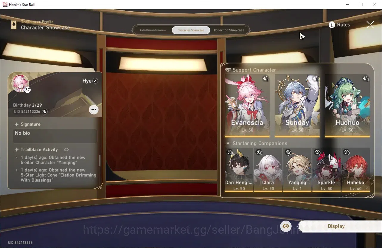 Honkai Star Rail Accounts ASIA | TL 37 | Evancescia+Sign | Sunday+Sign, Huoh image 13