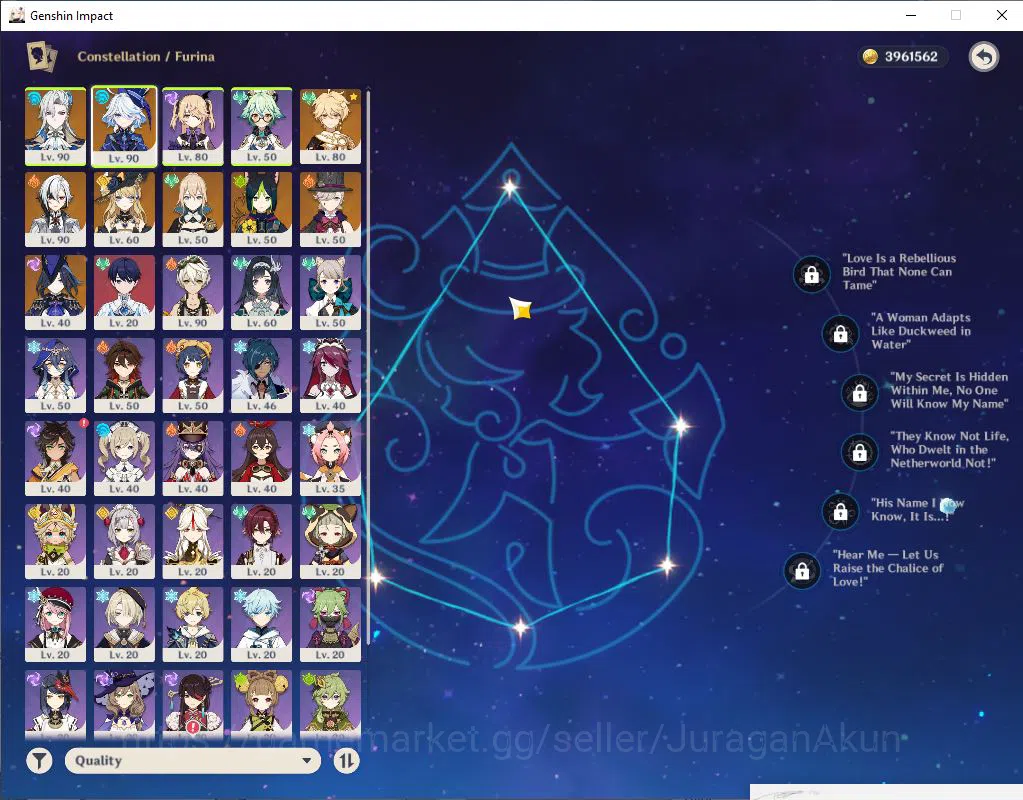 Genshin Impact Accounts Mid Game ASIA |AR 55| 6 Limited +3(*5Weapon)|Furina+Sign,Nauvillette,Arlecchino,Navia,Etc||Reoni 3