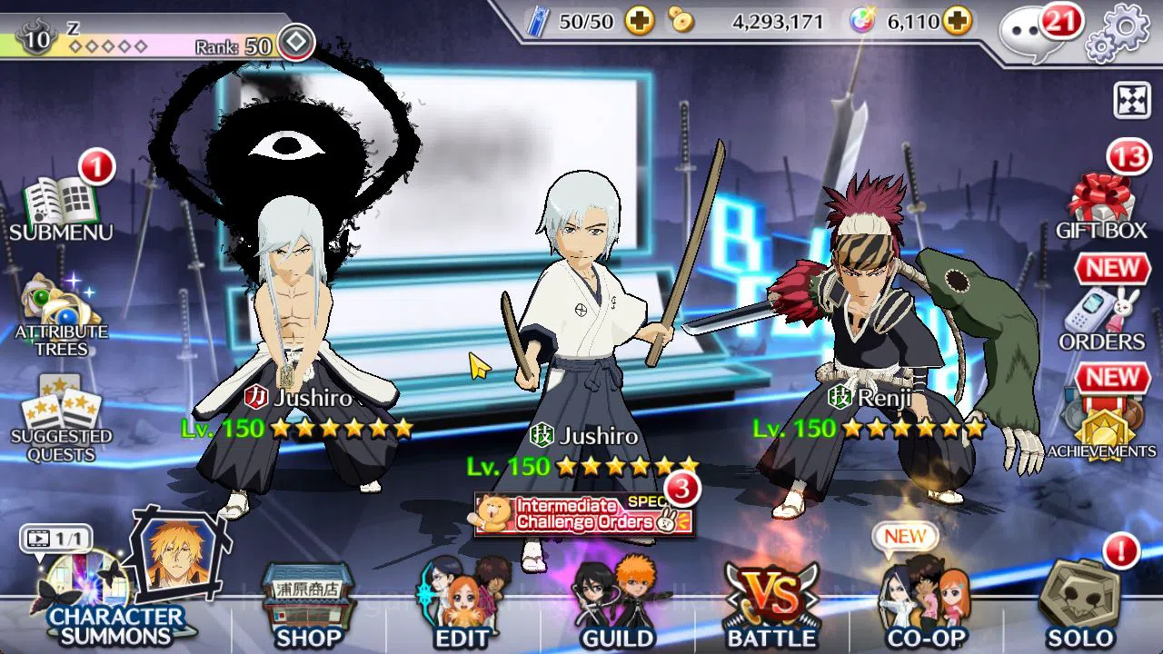 Bleach: Brave Souls Accounts Starter [GLOBAL]6K Orb+Fresh All Story|SoulReaper(Shunsui,Lv200 Izuru),TYBW25