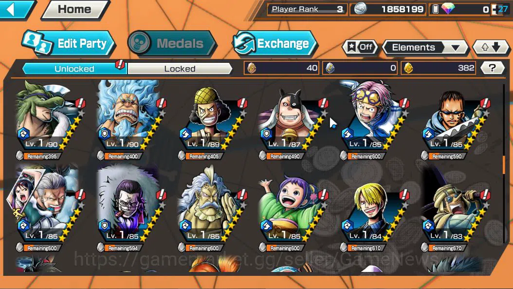One Piece Bounty Rush Accounts Global|3 EX|5Elder Saturn,[Borsalino],GP Edward Ne image 8