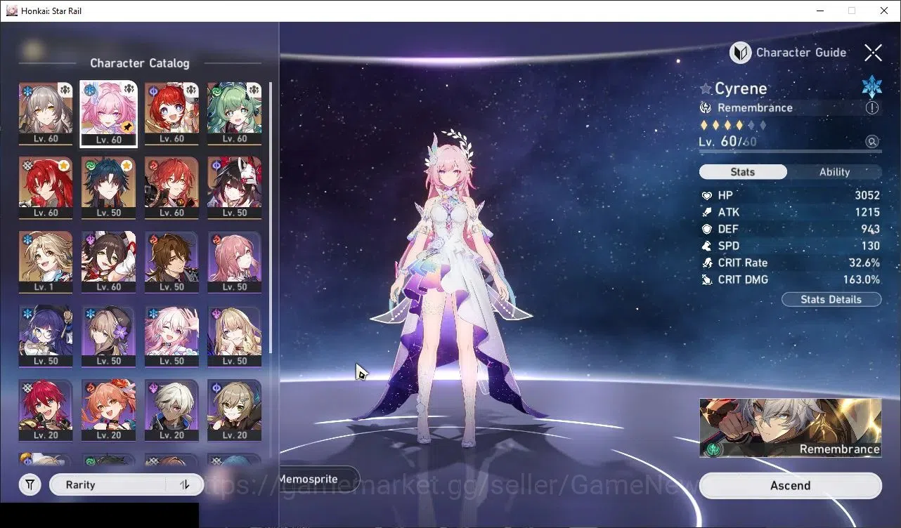 Honkai Star Rail Accounts Others Asia|TL 46|6 Limited|(Tribbie)+Sign Cyrene,Huohuo,Argenti,Blade,Sparkle +2(Standard)|Female 4