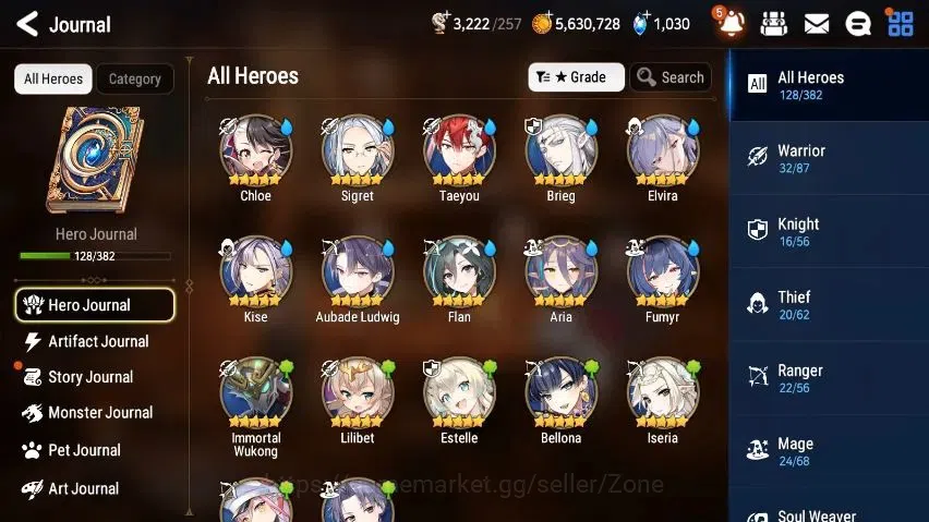 Epic Seven Accounts Starter Global unver|starter PoH+Bless ON|6ML (Monarch Iseria, Peira, Elena, Ludwig Etc.)|276 MM+15 3