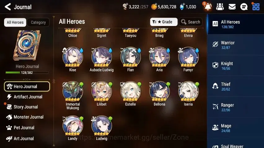 Epic Seven Accounts Starter Global unver|starter PoH+Bless ON|6ML (Monarch Iseria, Peira, Elena, Ludwig Etc.)|276 MM+15 4