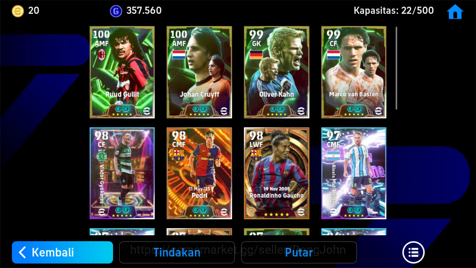 eFootball Accounts Power 3196 | ruud gullit epicdb,cruyff epic,pedri image 4