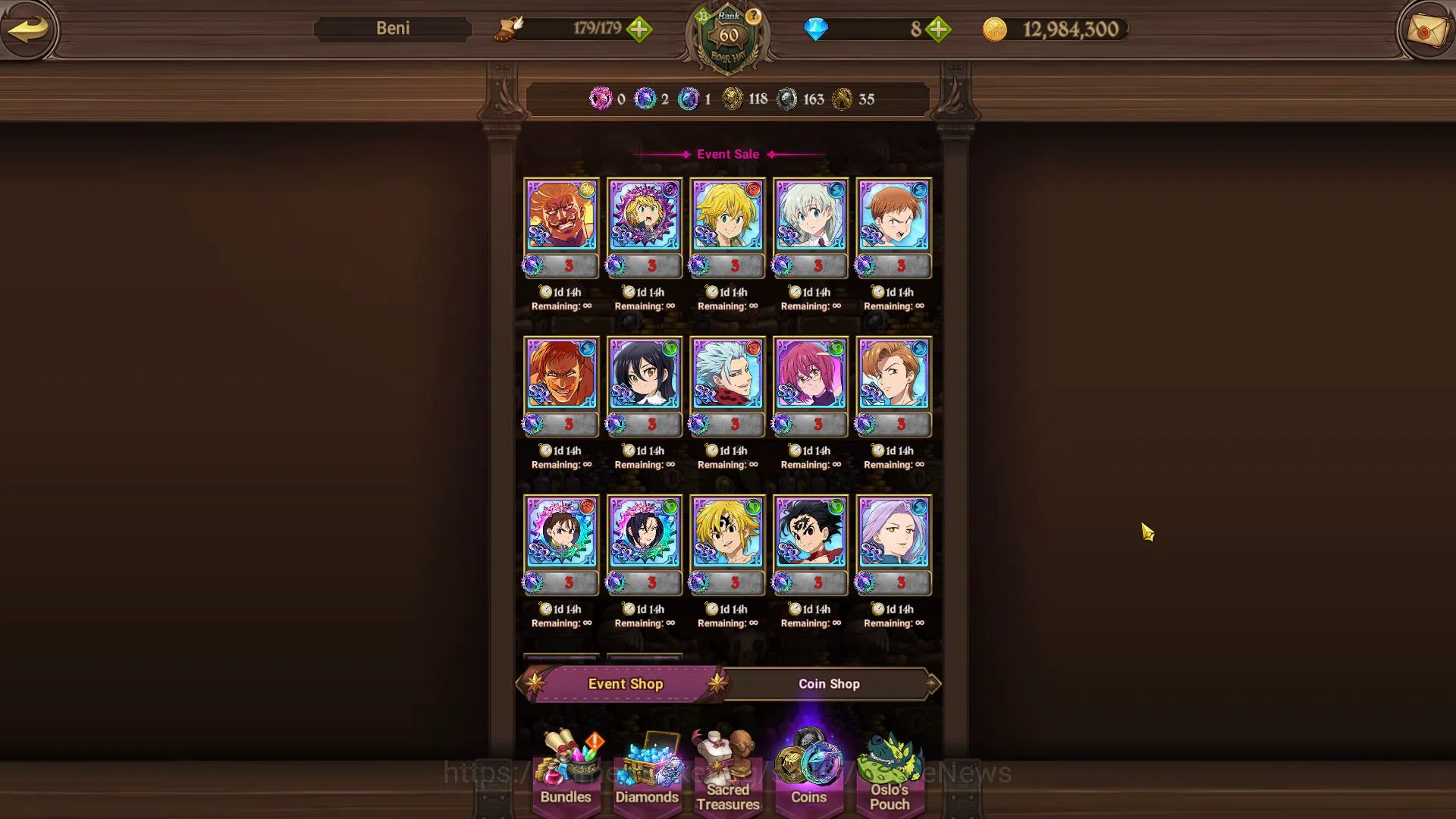The Seven Deadly Sins: Grand Cross Accounts Global|1M CC|Starter Ch5| 4 UR | Merlin & Escanor, image 8