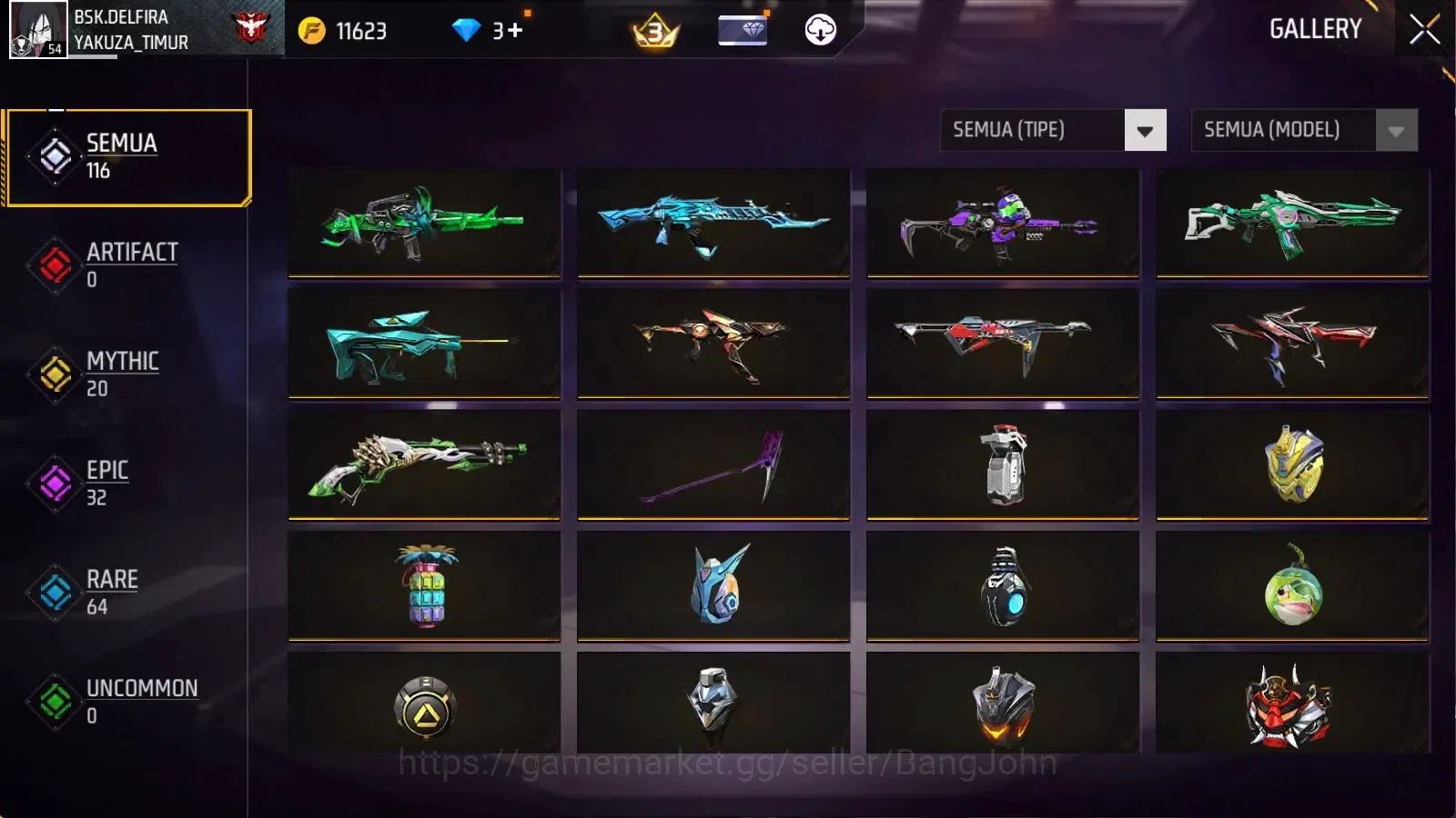 Free Fire Accounts Indonesia | M1887 Hand of Hope| Vault 143 | Bundle image 3