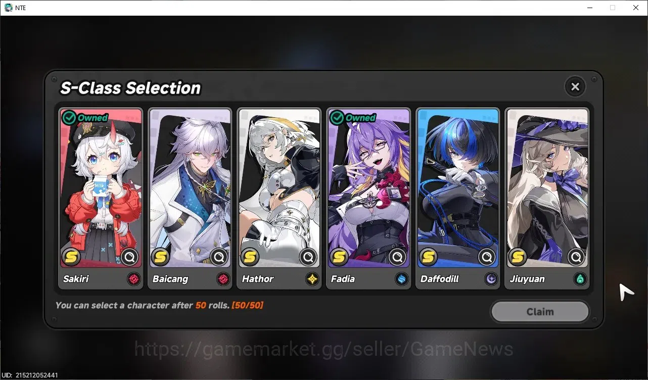 Neverness to Everness Accounts GLOBAL SEA|HL 3|3 SSR| Hotori, Sakiri, Fadia |2 SSR Selector On|4 SR|Orchid Glider|Female 7