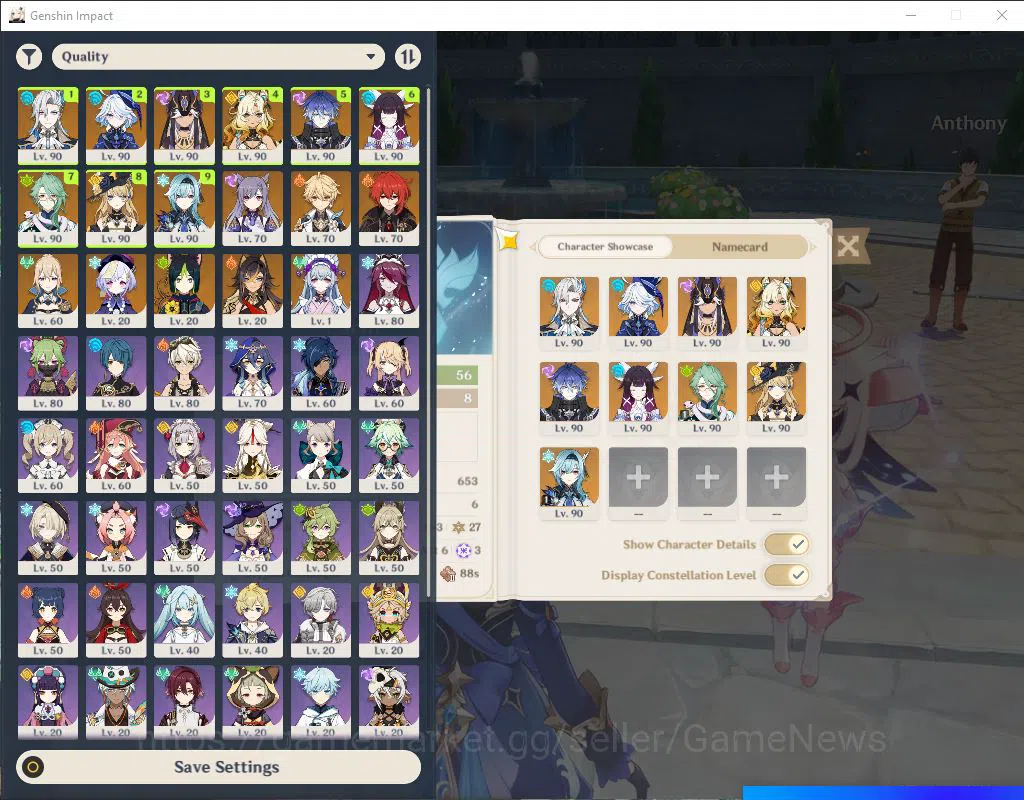 Genshin Impact Accounts Asia|AR 56|9 Limited 4+(*5Weapon)|BaizuC1,EulaC1,N image 2