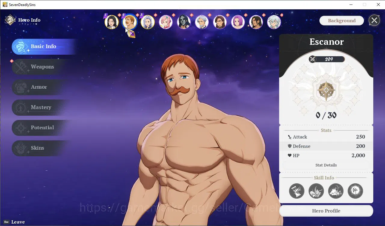 The Seven Deadly Sins: Origin Accounts EUROPE |Fresh Starter Lv 2|3 SSR| Escanor, Jericho image 2